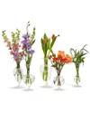 Two's Company Verre Set Of 5 Fluted Vases