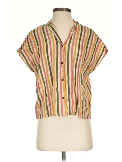 Pre-owned Twothirds Short Sleeve Blouse In Orange