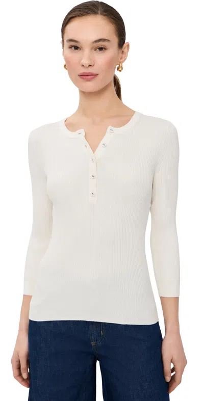 Twp 3/4 Sleeve Henley Ivory In White