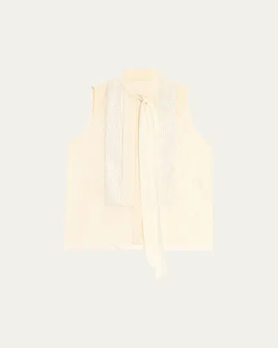 Twp Adele Sequined Semi-sheer Blouse In Neutral