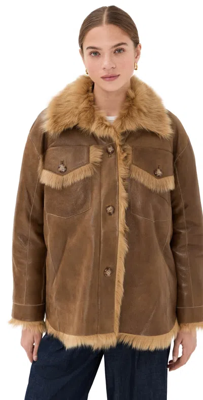 Twp Aspen Bomber Jacket Toasted Coconut In Brown