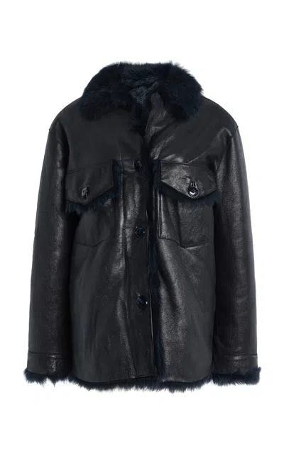 Twp Aspen Shearling Jacket In Black