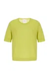 Twp Audrey Cashmere Crewneck Top In Lime Green
