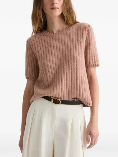 Twp Audrey Ribbed-knit Sweater In Pink