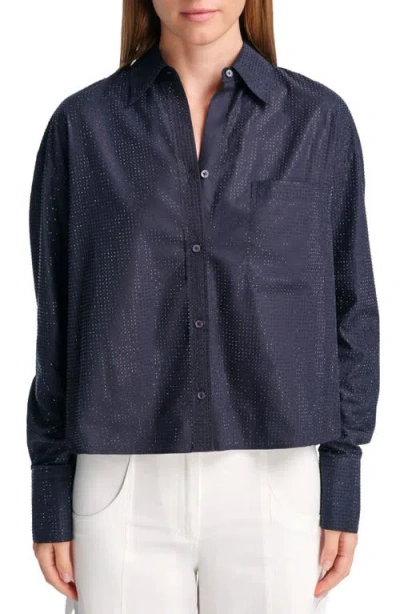 TWP TWP AVERAGE JOE CRYSTAL EMBELLISHED COTTON BUTTON-UP SHIRT