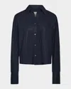 Twp Average Joe Embellished Button-front Shirt In Midnight