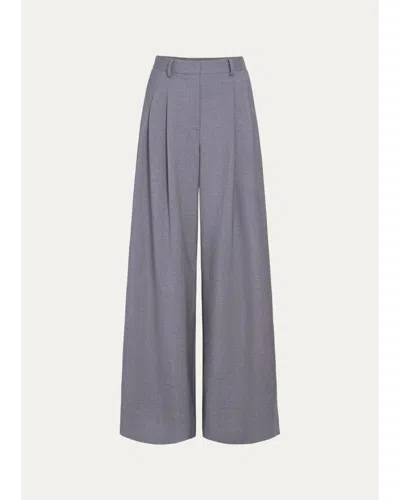 Twp Avery Pleated Wide-leg Trousers In Gray