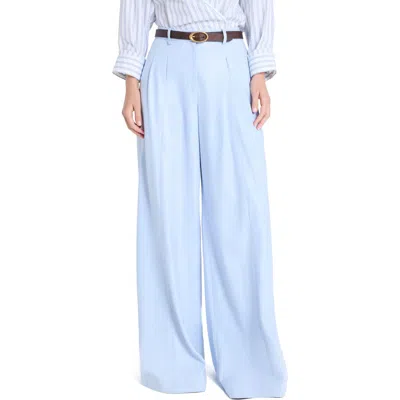 Twp Avery Wide Leg Leather Pants In Blue