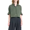 Twp Avery Wool Blend Wide Leg Pants In Green