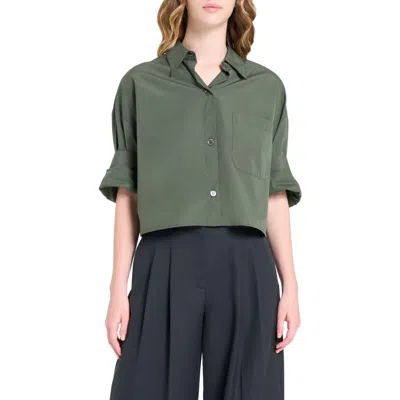 Twp Avery Wool Blend Wide Leg Pants In Green