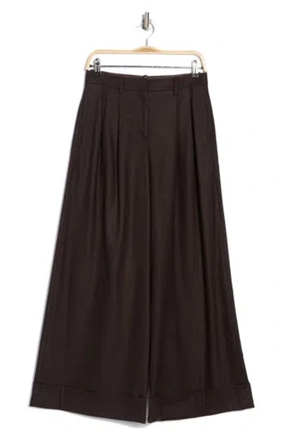 Twp Averyl High Waist Wide Leg Wool Blend Pants In Espresso