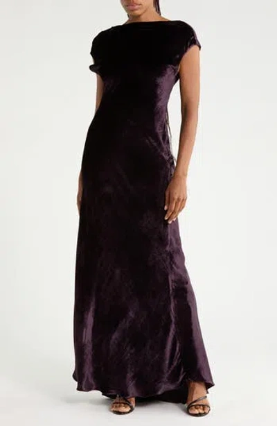 Twp Back To You Wool Blend Velvet Gown In Purple