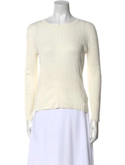 Pre-owned Twp Bateau Neckline Long Sleeve Top In Neutral