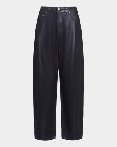 Twp Beryl Pants In Coated Denim In Black