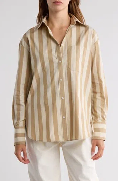 Twp Big Joe Button Front Shirt In Neutral