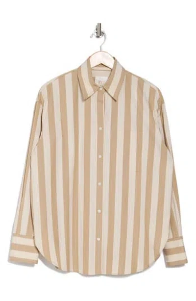 Twp Big Joe Button Front Shirt In Camel/beige