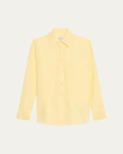 Twp Big Joe Button-front Shirt In Yellow