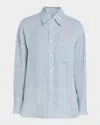 Twp Big Joe Cotton Button-front Shirt In Blue