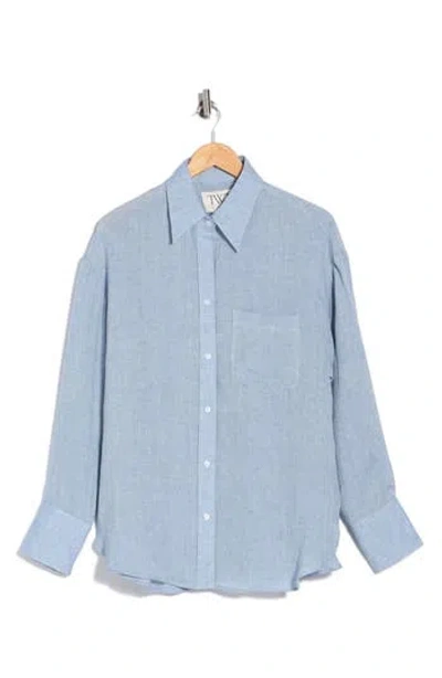 Twp Big Joe Hemp Button-up Shirt In Blue