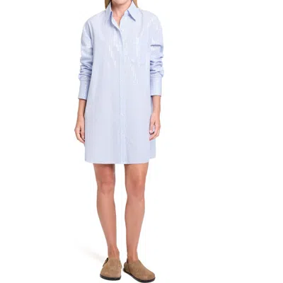 Twp Big Joe Oversize Sequin Cotton Shirtdress In Gold