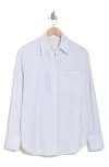 Twp Big Joe Stripe Cotton & Linen Button-up Shirt In White/baby Blue