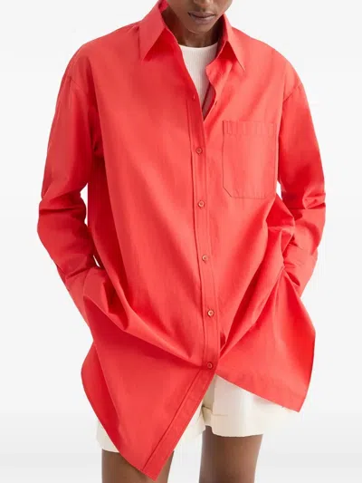 Twp Big Joe Shirt Mini Dress In Red