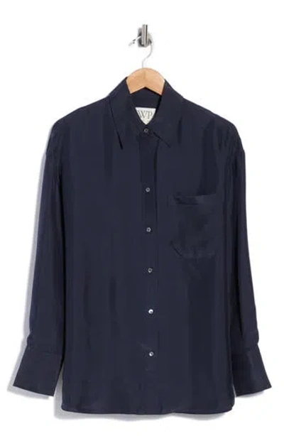 Twp Big Joe Silk Shirt In Blue