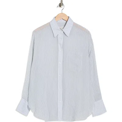 Twp Big Joe Stripe Cotton & Silk Button-up Shirt In Blue