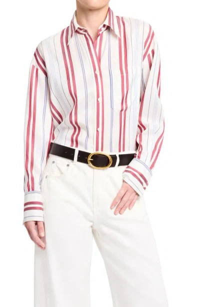 Twp Big Joe Striped Silk Button-front Shirt In Multi