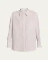 Twp Big Joe Striped Cotton Button-front Shirt In Neutral