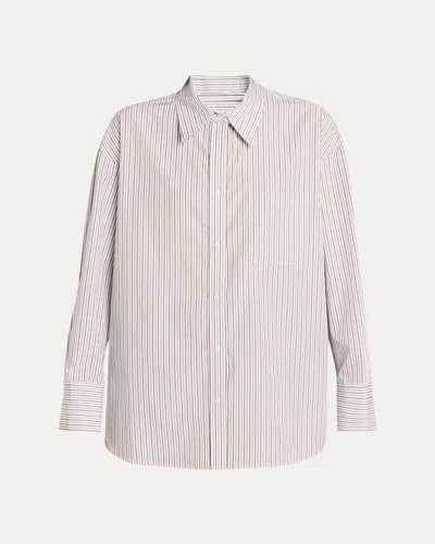 TWP BIG JOE STRIPED COTTON BUTTON-FRONT SHIRT