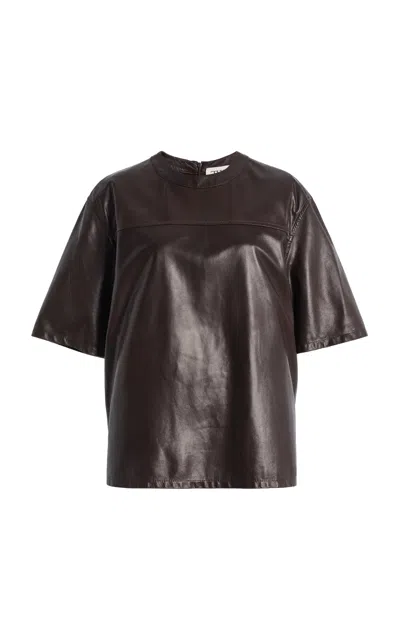 Twp Biggish Leather Tee In Black