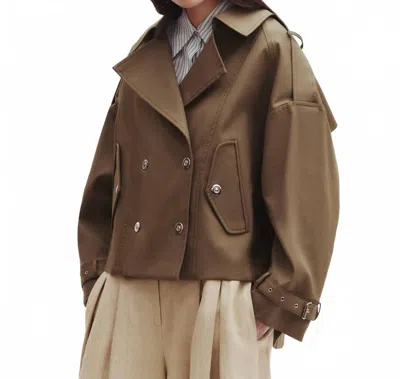 Twp Bogie Lightweight Jacket In Military / Ivory In Brown