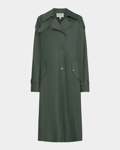 Twp Bogie Long Trench Coat In Black