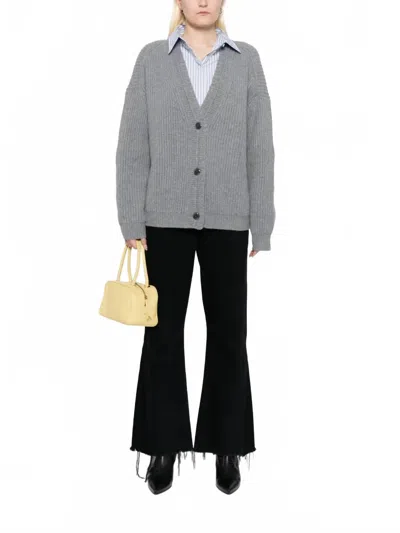 Twp Boxy Fit Cardigan In Heather Grey In Gray