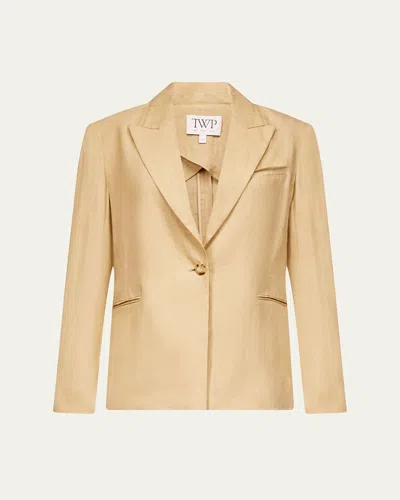 Twp Boy Chintzed Linen Blazer In Brown