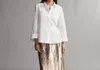 Twp Boyfriend Button Down Shirt In White In Multi