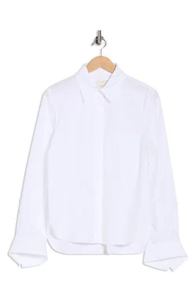 Twp Boyfriend Cotton Button-up Shirt In White