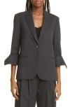 Twp Boyfriend Stretch Wool Blazer In Blue