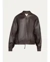 Twp Bubble-hem Leather Bomber Jacket In Multi