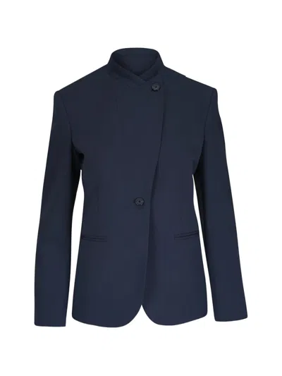 Twp Button Fitted Jacket In Blue