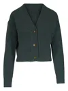 Twp Buttoned Ribbed Knit Cardigan In Green
