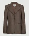 Twp Buttoned Up Blazer In Brown