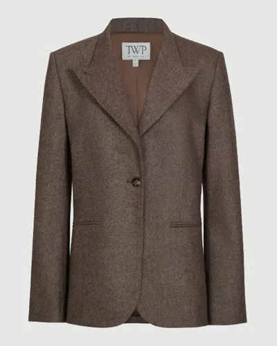 Twp Buttoned Up Blazer In Brown