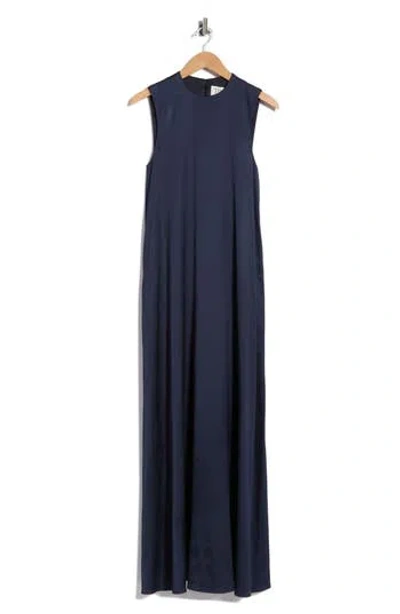 Twp Capitol Sleeveless Hammered Satin Gown In Blue