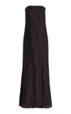 Twp Carolyns Strapless Gown In Brown