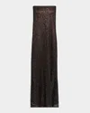 Twp Carolyns Embellished Strapless Gown In Brown