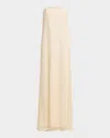 Twp Carolyns Embellished Strapless Gown In Neutral