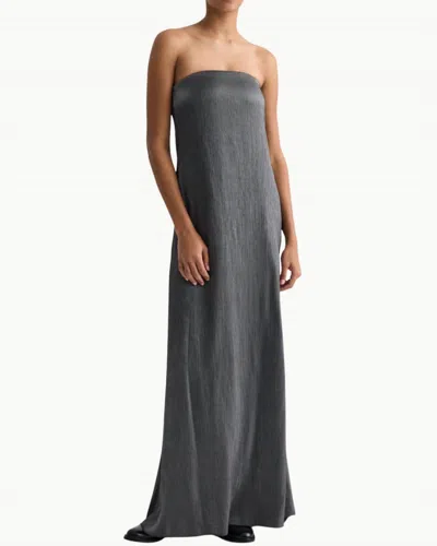 Twp Carolyns Maxi Gown Dress In Splintered Metallic In Gray