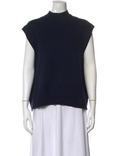 Pre-owned Twp Cashmere Mock Neck Sweater In Blue